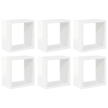 vidaXL Étagères cubes 6 pcs. Blanc brillant 26x15x26 cm