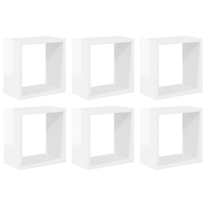 vidaXL Étagères cubes 6 pcs. Blanc brillant 26x15x26 cm