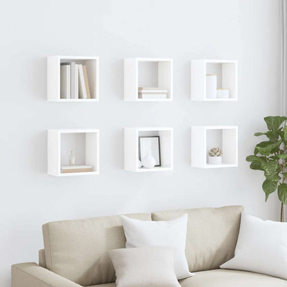 vidaXL Étagères cubes 6 pcs. Blanc brillant 26x15x26 cm