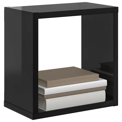 vidaXL Étagères cubes 2 pcs Noir brillant 26x15x26 cm