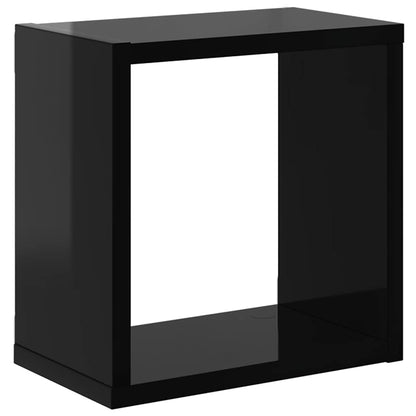 vidaXL Étagères cubes 2 pcs Noir brillant 26x15x26 cm