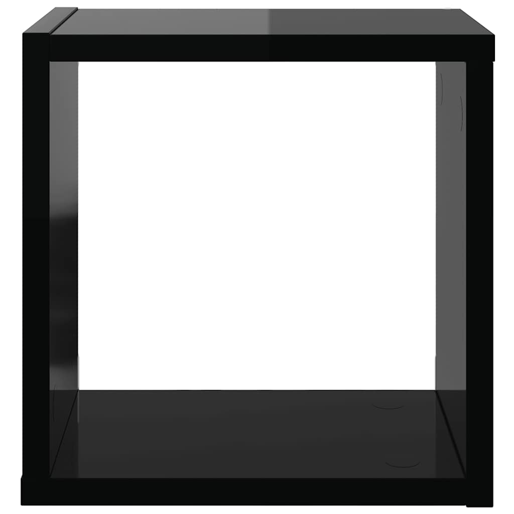 vidaXL Étagères cubes 2 pcs Noir brillant 26x15x26 cm