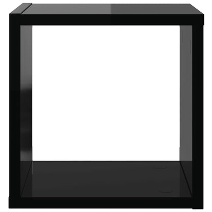 vidaXL Étagères cubes 2 pcs Noir brillant 26x15x26 cm