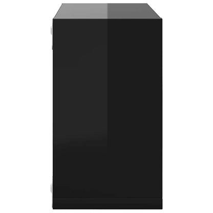 vidaXL Étagères cubes 2 pcs Noir brillant 26x15x26 cm