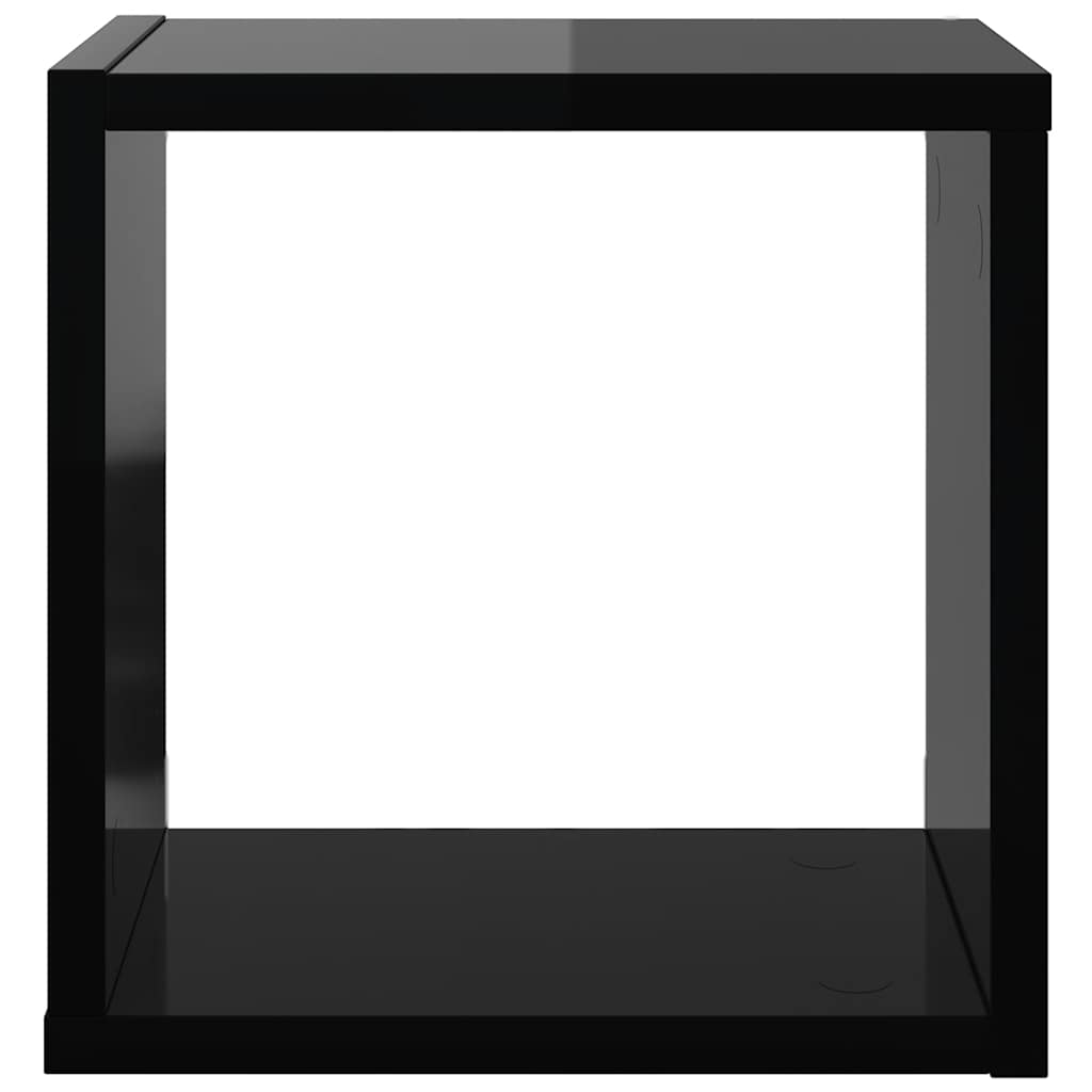 vidaXL Étagères murales cubes 4 pcs Noir brillant 26x15x26 cm