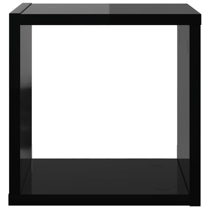 vidaXL Étagères murales cubes 4 pcs Noir brillant 26x15x26 cm