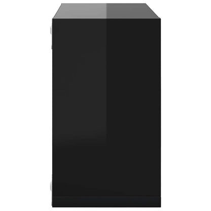 vidaXL Étagères murales cubes 4 pcs Noir brillant 26x15x26 cm