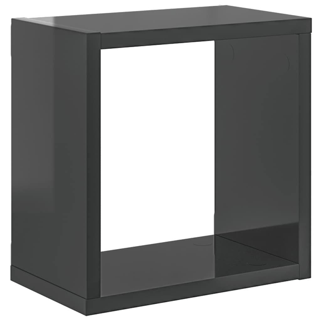 vidaXL Étagères cubes 2 pcs Gris brillant 26x15x26 cm