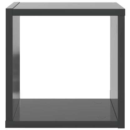 vidaXL Étagères cubes 2 pcs Gris brillant 26x15x26 cm