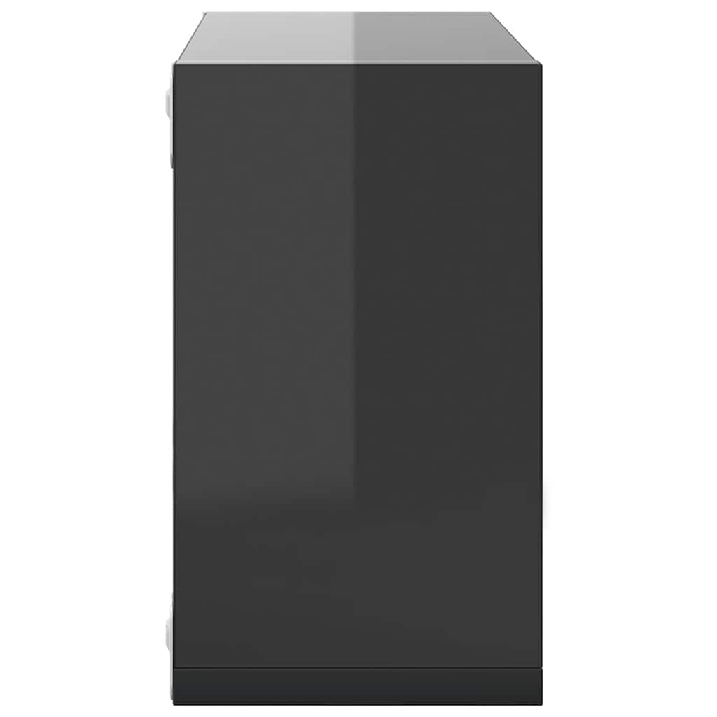 vidaXL Étagères cubes 2 pcs Gris brillant 26x15x26 cm