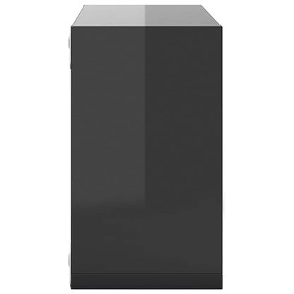 vidaXL Étagères cubes 2 pcs Gris brillant 26x15x26 cm