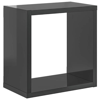 vidaXL Étagères murales cubes 4 pcs Gris brillant 26x15x26 cm