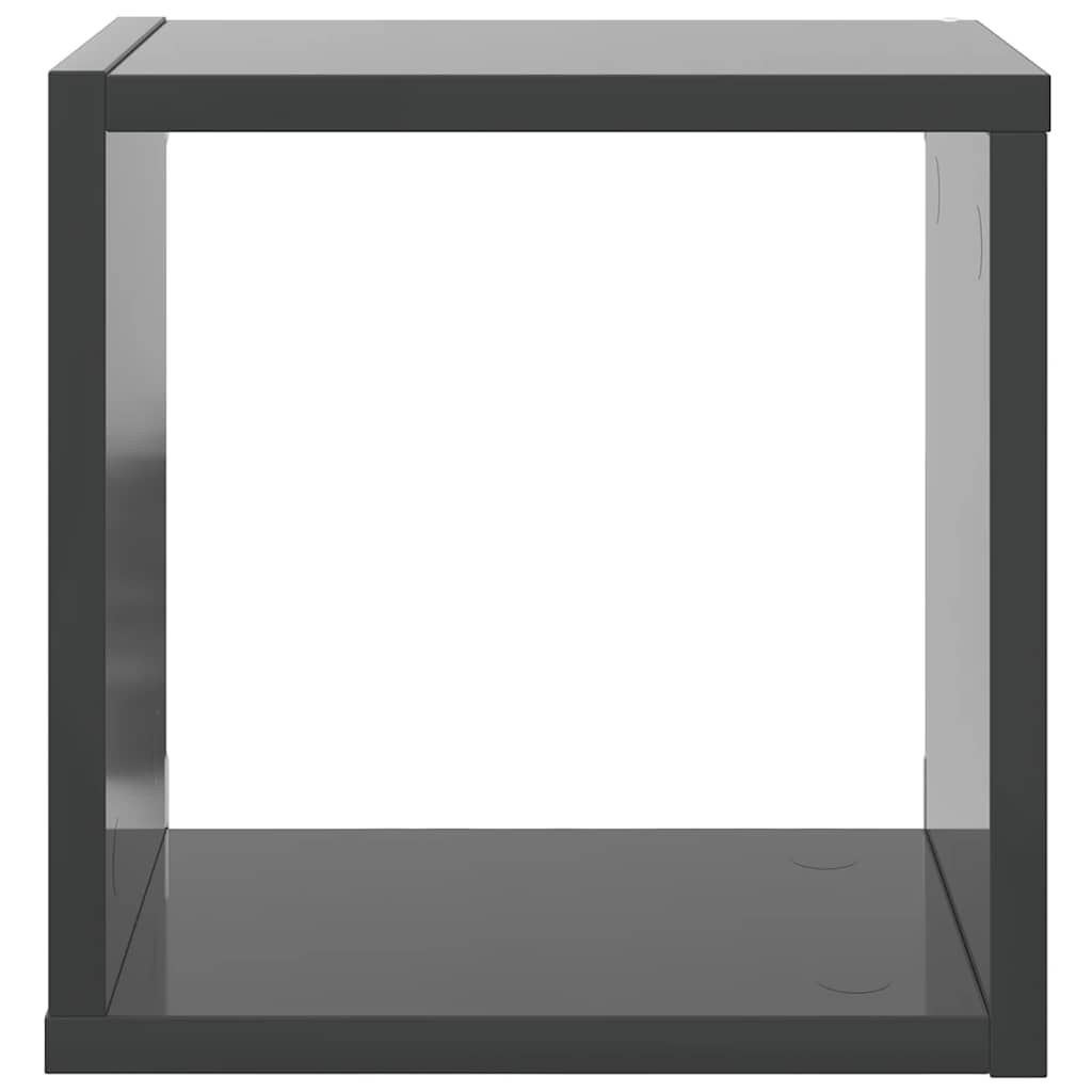vidaXL Étagères murales cubes 4 pcs Gris brillant 26x15x26 cm