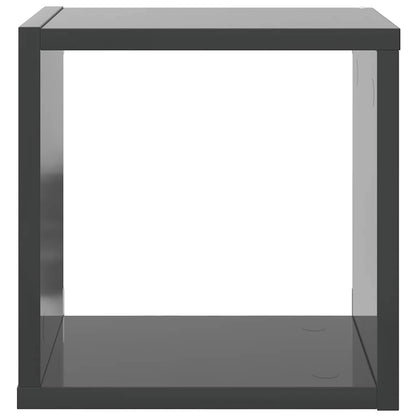 vidaXL Étagères murales cubes 4 pcs Gris brillant 26x15x26 cm
