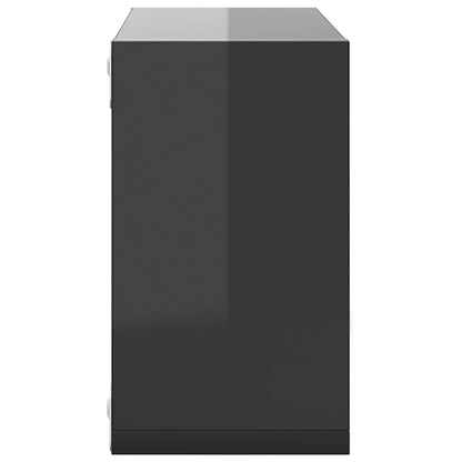 vidaXL Étagères murales cubes 4 pcs Gris brillant 26x15x26 cm