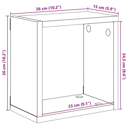 vidaXL Étagères murales cubes 4 pcs Gris brillant 26x15x26 cm