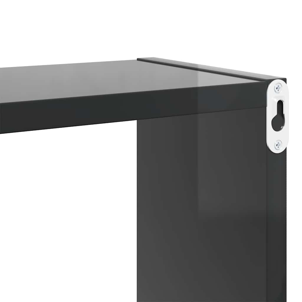 vidaXL Étagères cubes 6 pcs Gris brillant 26x15x26 cm