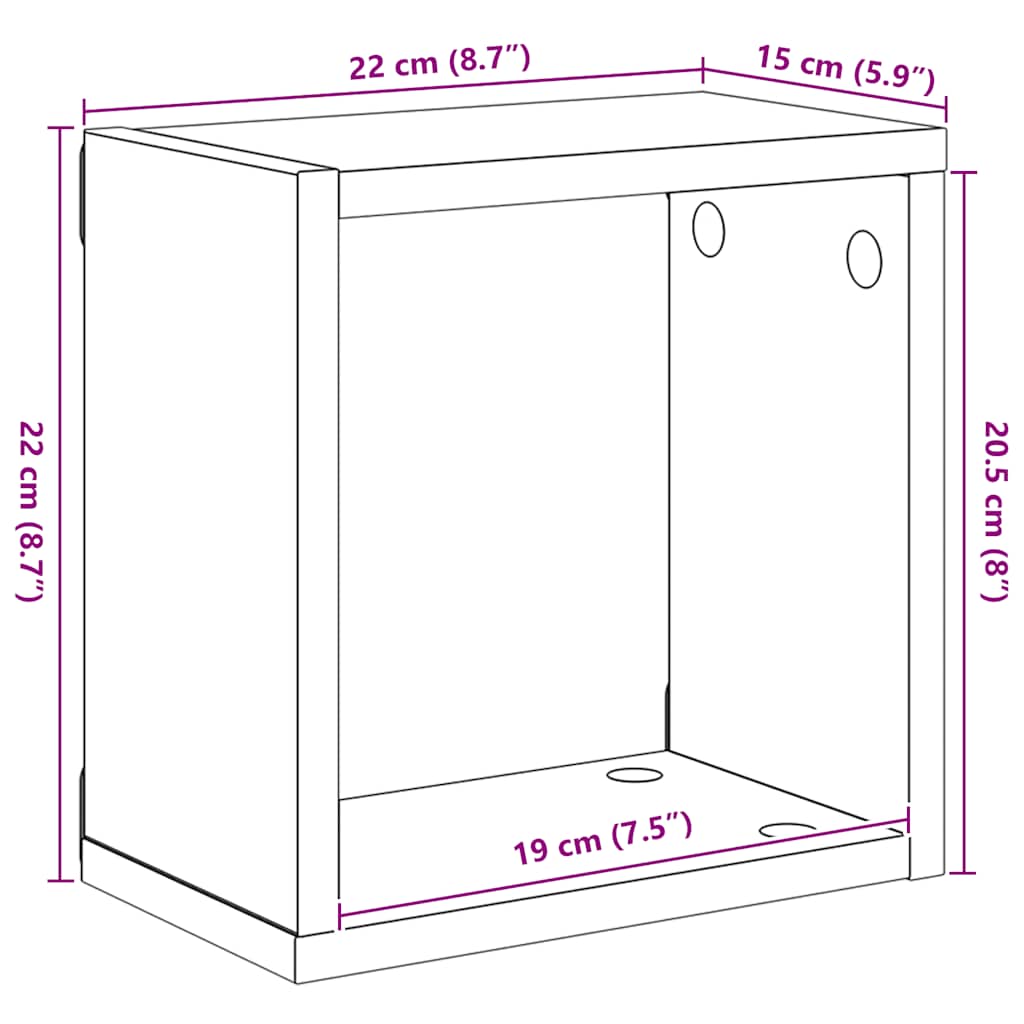 vidaXL Würfelregale 4 Stk. Weiß 22x15x22 cm
