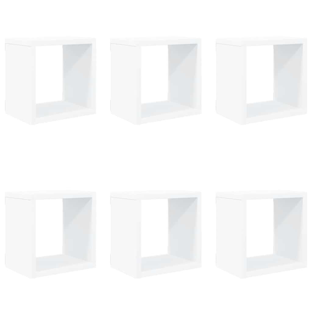 vidaXL Étagères cubes 6 pcs Blanc 22x15x22 cm