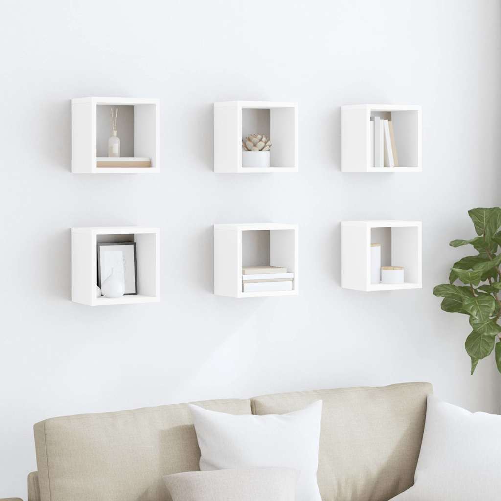 vidaXL Étagères cubes 6 pcs Blanc 22x15x22 cm