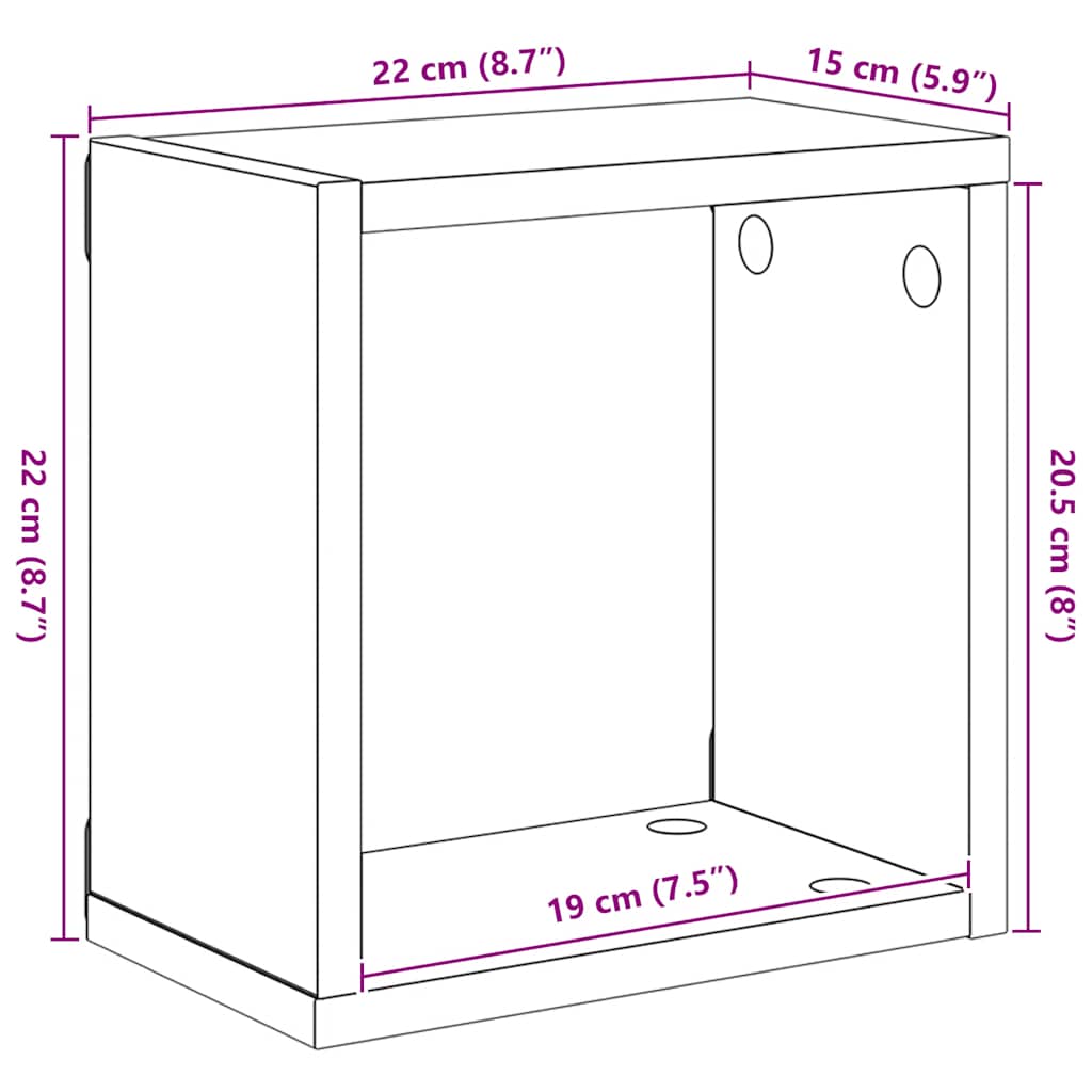vidaXL Étagères cubes 6 pcs Blanc 22x15x22 cm