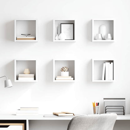 vidaXL Étagères cubes 6 pcs Blanc 22x15x22 cm