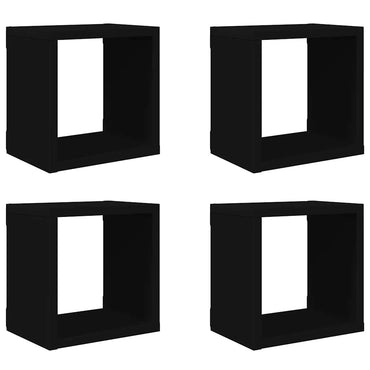 vidaXL Étagères cubes 4 pcs Noir 22x15x22 cm