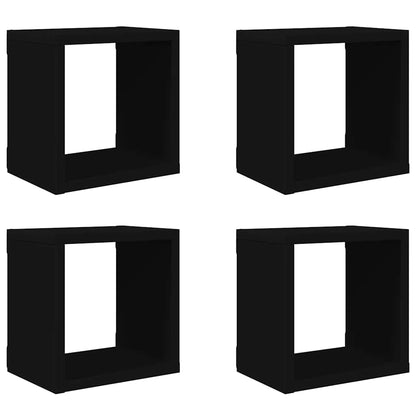 vidaXL Étagères cubes 4 pcs Noir 22x15x22 cm