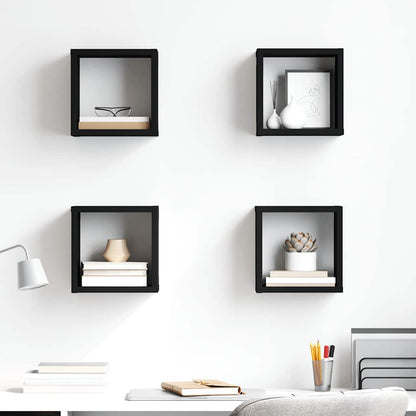 vidaXL Étagères cubes 4 pcs Noir 22x15x22 cm