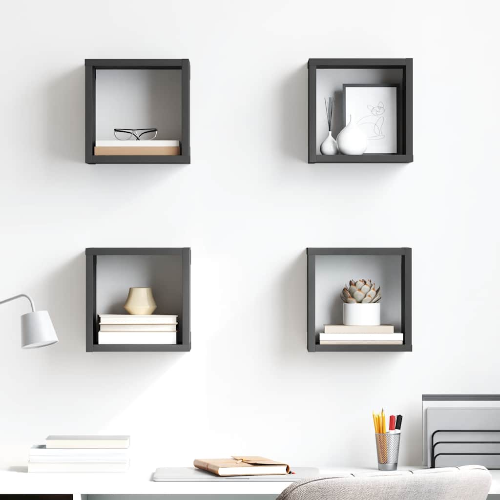 vidaXL Würfelregale 4 Stk. Grau 22x15x22 cm
