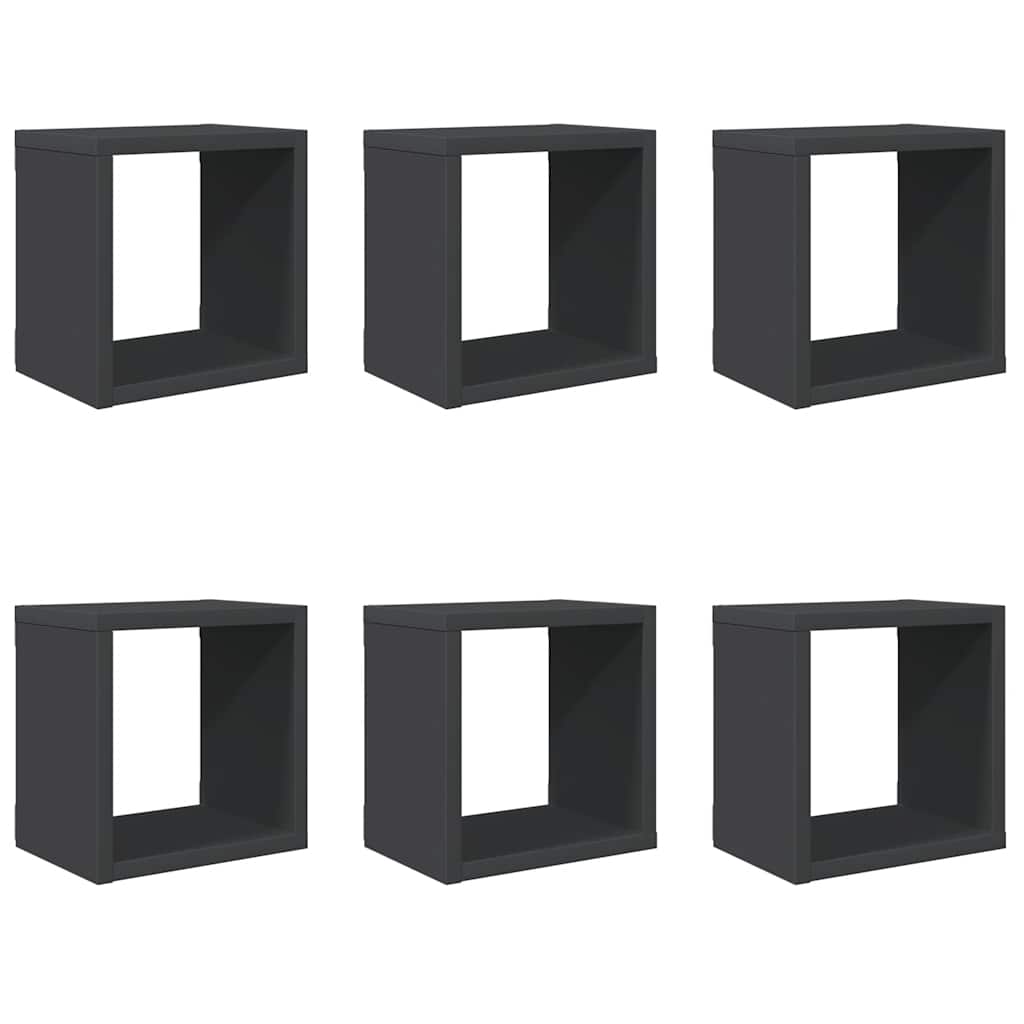 vidaXL Étagères cubes 6 pcs Gris 22x15x22 cm