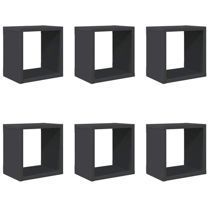 vidaXL Étagères cubes 6 pcs Gris 22x15x22 cm
