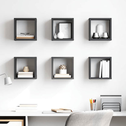 vidaXL Étagères cubes 6 pcs Gris 22x15x22 cm