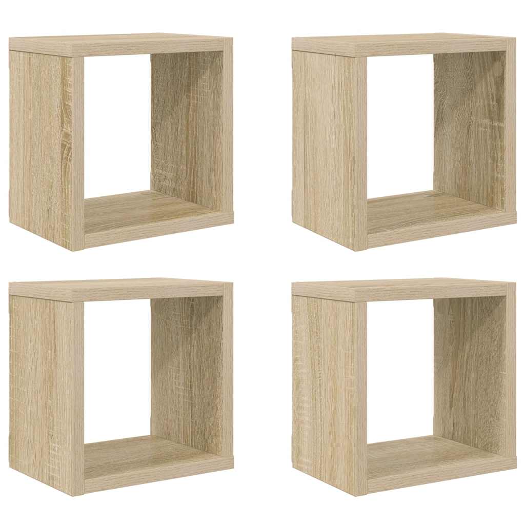 vidaXL Étagères cubes 4 pcs Chêne Sonoma 22x15x22 cm