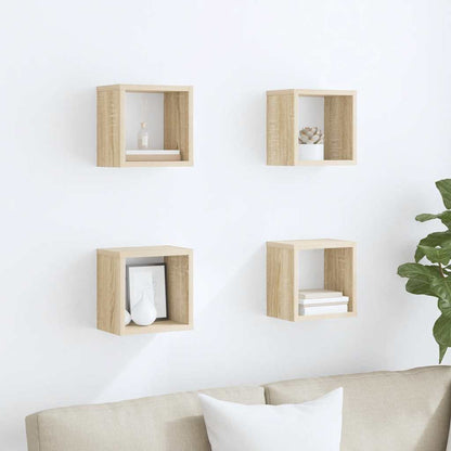 vidaXL Étagères cubes 4 pcs Chêne Sonoma 22x15x22 cm