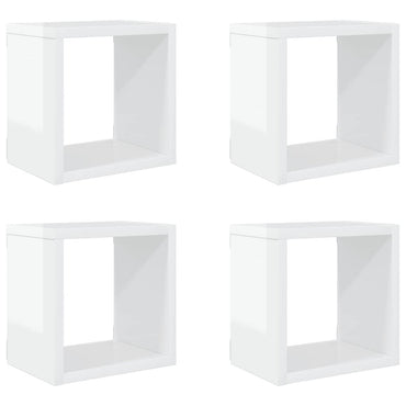 vidaXL Étagères cubes 4 pcs Blanc brillant 22x15x22 cm