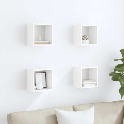 vidaXL Étagères cubes 4 pcs Blanc brillant 22x15x22 cm
