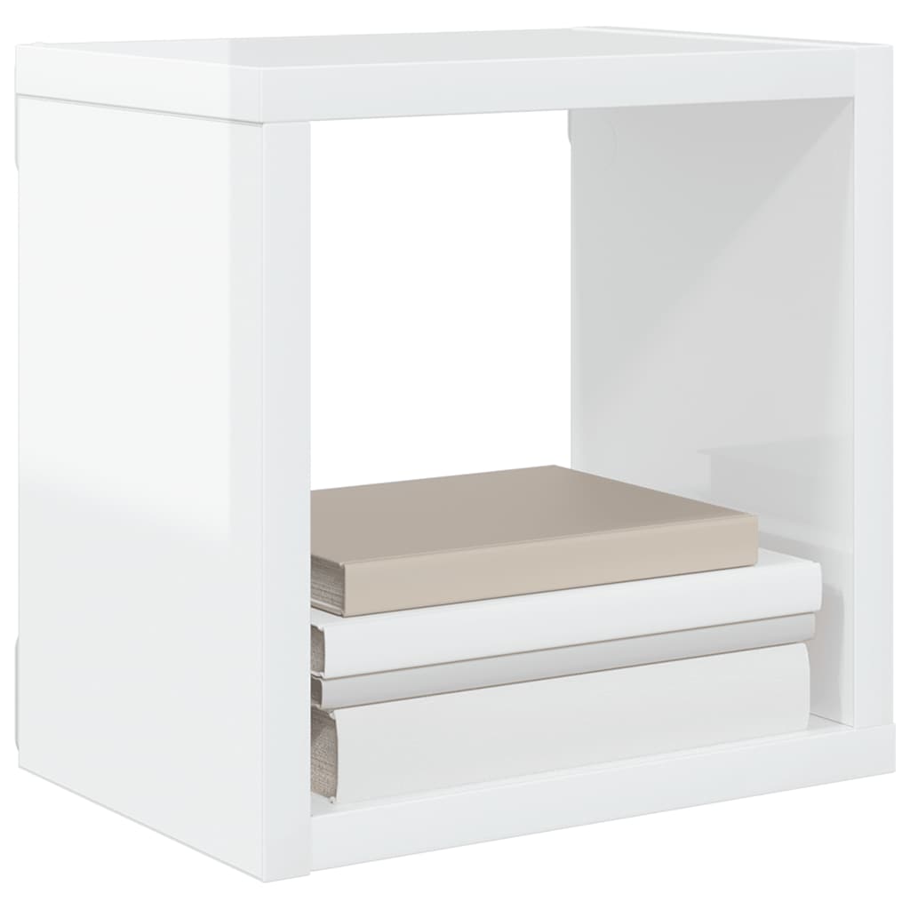 vidaXL Étagères cubes 4 pcs Blanc brillant 22x15x22 cm