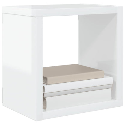vidaXL Étagères cubes 4 pcs Blanc brillant 22x15x22 cm