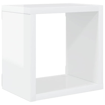 vidaXL Étagères cubes 4 pcs Blanc brillant 22x15x22 cm
