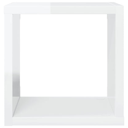 vidaXL Étagères cubes 4 pcs Blanc brillant 22x15x22 cm