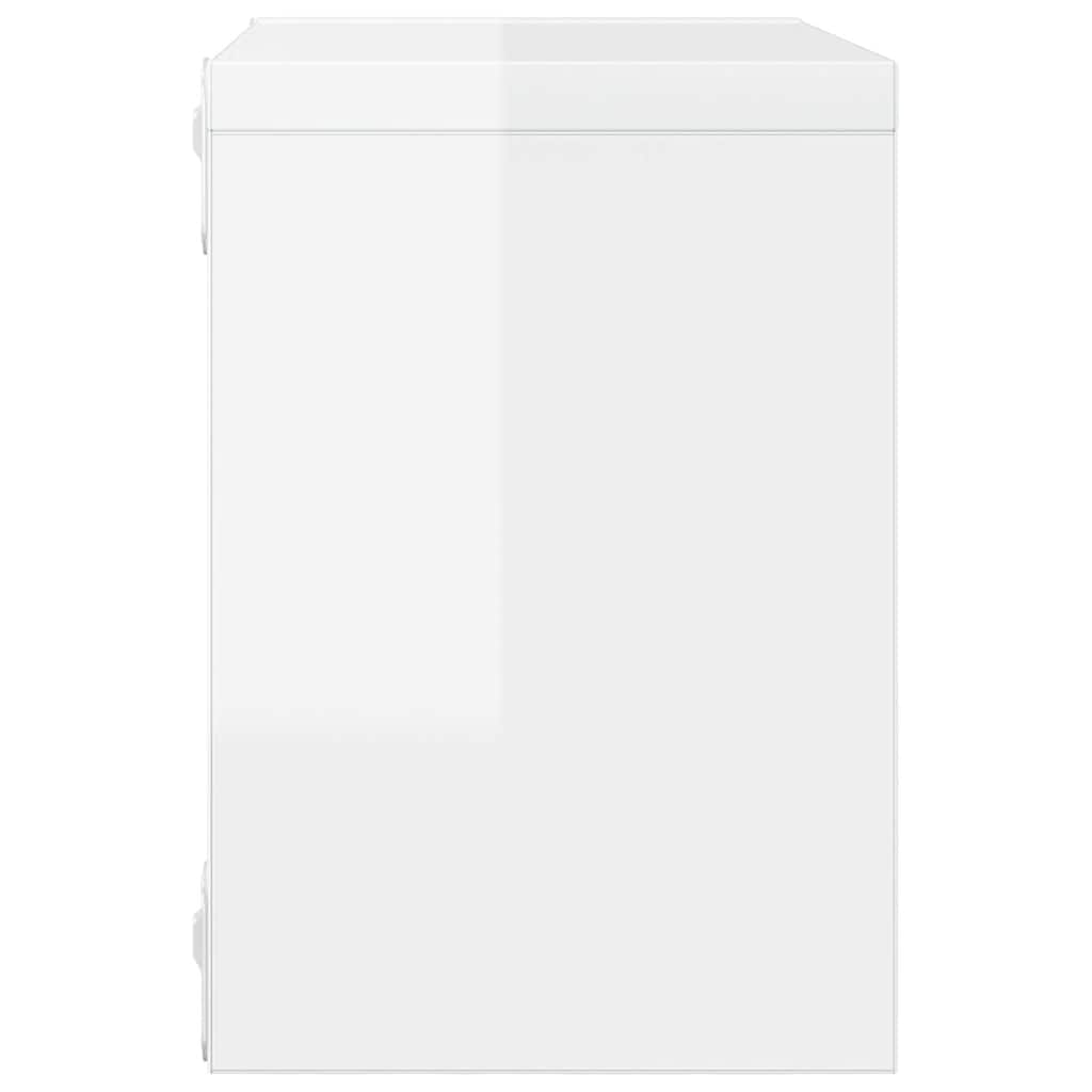 vidaXL Étagères cubes 4 pcs Blanc brillant 22x15x22 cm