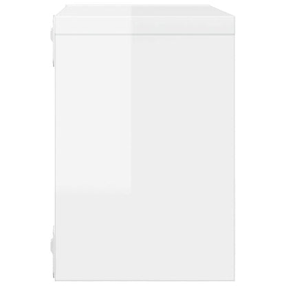 vidaXL Étagères cubes 4 pcs Blanc brillant 22x15x22 cm