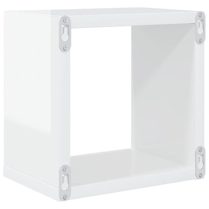 vidaXL Étagères cubes 4 pcs Blanc brillant 22x15x22 cm