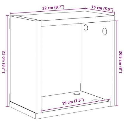 vidaXL Étagères cubes 4 pcs Blanc brillant 22x15x22 cm