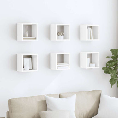 vidaXL Étagères cubes 6 pcs Blanc brillant 22x15x22 cm
