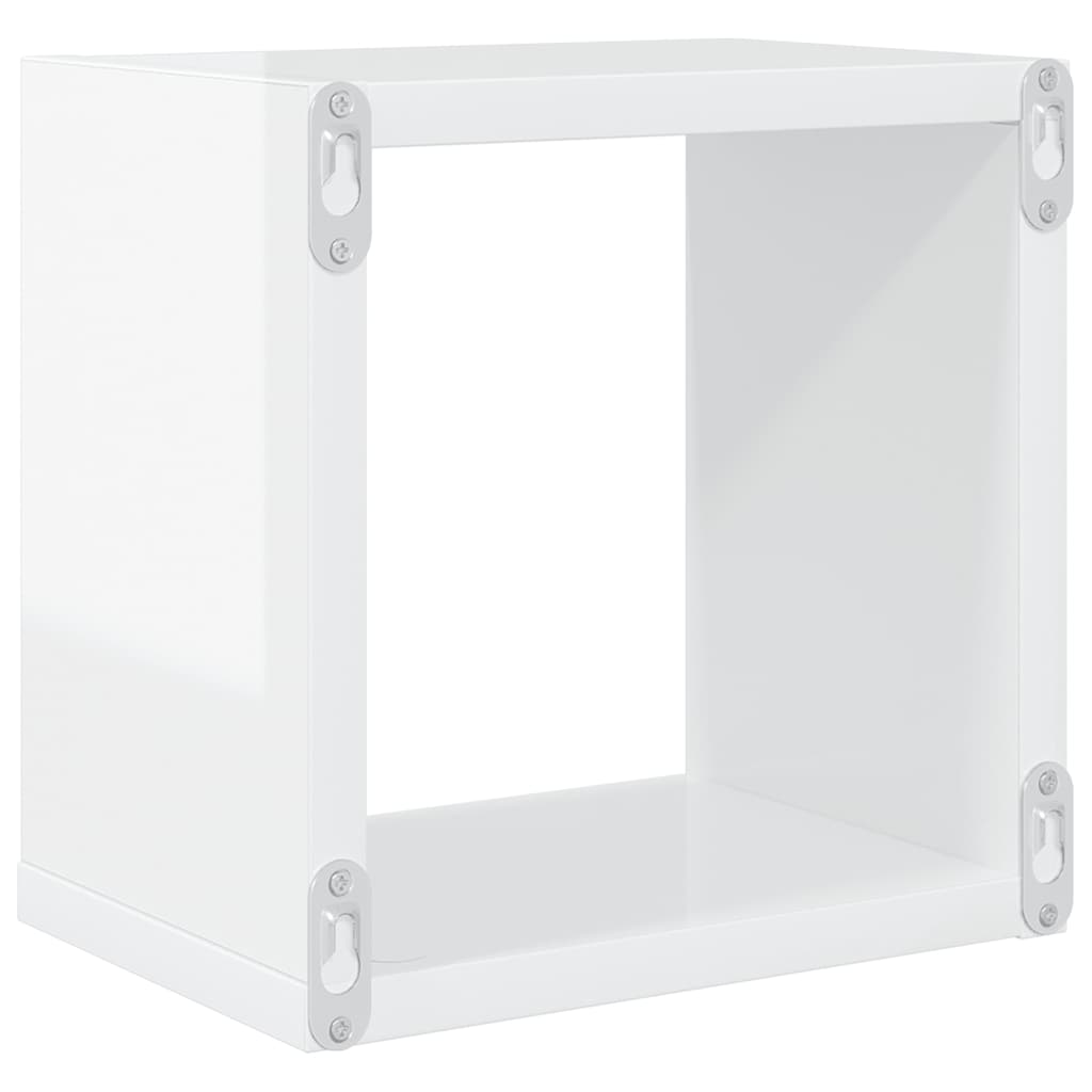 vidaXL Étagères cubes 6 pcs Blanc brillant 22x15x22 cm