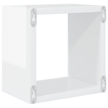 vidaXL Étagères cubes 6 pcs Blanc brillant 22x15x22 cm