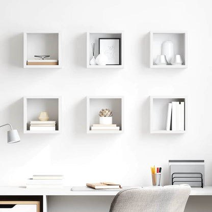 vidaXL Étagères cubes 6 pcs Blanc brillant 22x15x22 cm