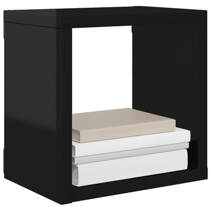 vidaXL Étagères cubes 4 pcs Noir brillant 22x15x22 cm